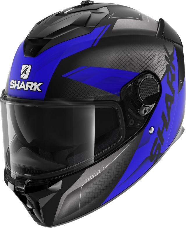 Shark / シャーク フルフェイスヘルメット SPARTAN GT BCL. MICR. ELGEN Mat ブラック アンスラサイト  ブルー/KAB | HE7067KAB