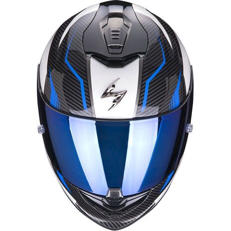 Scorpion / スコーピオン Exo フルフェイスヘルメット 1400 Air Fortuna ホワイトブルー | 14-341-74, sco_14-341-74_S - Scorpion / スコーピオンヘルメット