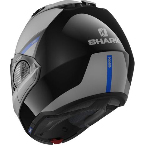 Shark / シャーク モジュラーヘルメット EVO GT SEAN ブラック シルバー ブルー/KSB | HE8913KSB, sh_HE8913EKSBXS - SHARK / シャークヘルメット