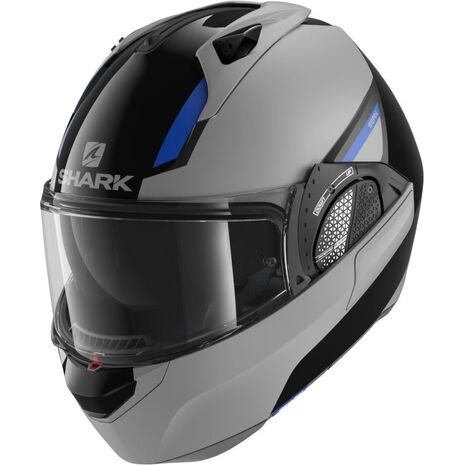 Shark / シャーク モジュラーヘルメット EVO GT SEAN ブラック シルバー ブルー/KSB | HE8913KSB, sh_HE8913EKSBXS - SHARK / シャークヘルメット