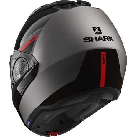 Shark / シャーク モジュラーヘルメット EVO GT SEAN MAT アンスラサイト ブラック レッド/AKR | HE8914AKR, sh_HE8914EAKRXS - SHARK / シャークヘルメット