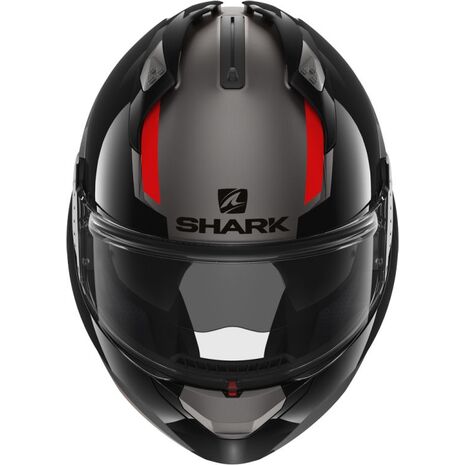 Shark / シャーク モジュラーヘルメット EVO GT SEAN MAT アンスラサイト ブラック レッド/AKR | HE8914AKR, sh_HE8914EAKRXS - SHARK / シャークヘルメット