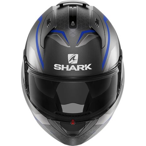 Shark / シャーク モジュラーヘルメット EVO ES YARI Mat アンスラサイト ブルー シルバー/ABS | HE9804ABS, sh_HE9804EABSXS - SHARK / シャークヘルメット