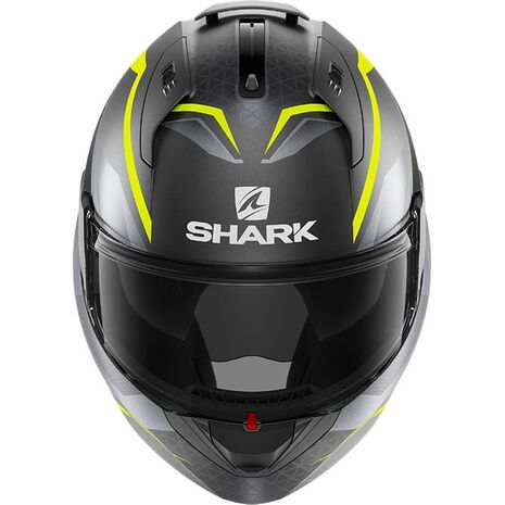 Shark / シャーク モジュラーヘルメット EVO ES YARI Mat アンスラサイト イエロー シルバー/AYS | HE9804AYS, sh_HE9804EAYSXS - SHARK / シャークヘルメット