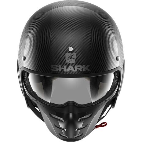 Shark / シャーク オープンフェイスヘルメット S-DRAK 2 カーボン SKIN カーボン シルバー ブラック/DSK | HE2715DSK, sh_HE2715EDSKXXL - SHARK / シャークヘルメット